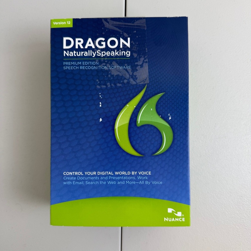Nuance Drago Naturally Speaking Software Premium Version 12 Open Box‎ w Headset